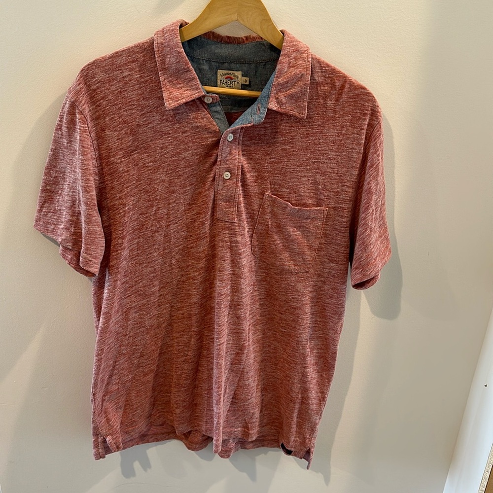 Faherty Red Polo Size L